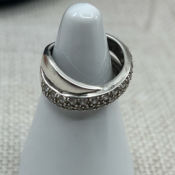925 Dominique Malaysia Crossover CZ Band Ring - Size 5 - Picture 15 of 16